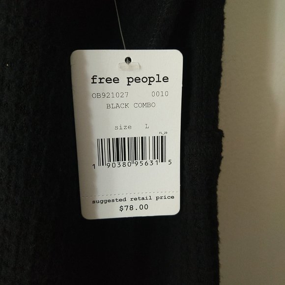 We The Free [Free People] NWT Kitty Thermal Tunic Top/Dress in Black - Size L - Picture 10 of 10